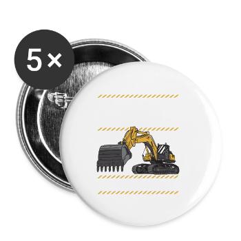 Easily Distracted By Excavators Heavy Equipment Op - Buttons klein 25 mm (5er Pack) - Weiß - Vorne