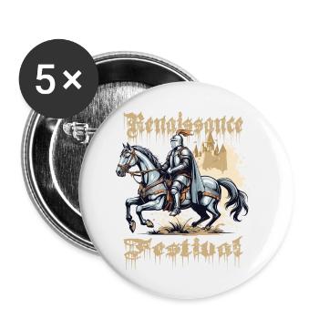 Mittelalter Festival - Buttons klein 25 mm (5er Pack) - Weiß - Vorne