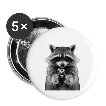 Meme raccoon - Buttons small 1''/25 mm (5-pack) - white - Front