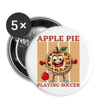Apple pie playing football - Buttons small 1''/25 mm (5-pack) - white - Front