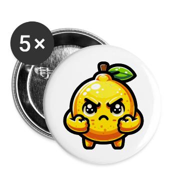 Wütende Zitrone - Buttons klein 25 mm (5er Pack) - Weiß - Vorne