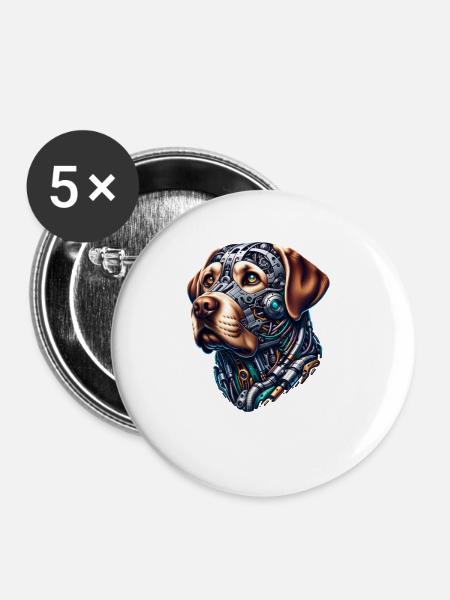 Labrador Retriever Android Design - Buttons klein 25 mm (5er Pack) - Weiß