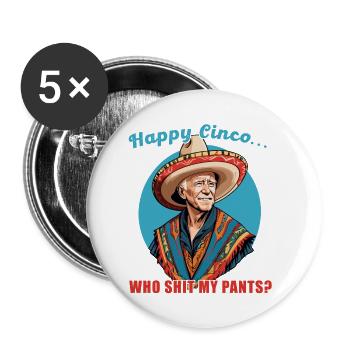 Funny confused president Mexican holiday - Buttons small 1''/25 mm (5-pack) - white - Front