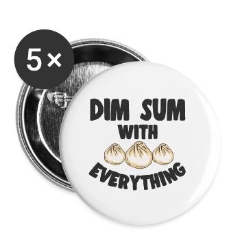 Bao Bun Dim Sum Drôle Avec Tout Asiatique - Lot de 5 petits badges (25 mm) - blanc - Devant