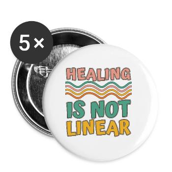 Psychiatrist Healing Is Not Linear Psychotherapy - Buttons small 1''/25 mm (5-pack) - white - Front