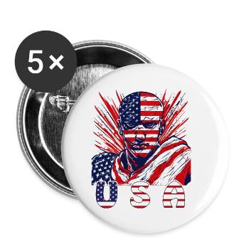 MAN USA - Buttons small 1''/25 mm (5-pack) - white - Front