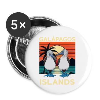 Galapagos Islands - Buttons small 1''/25 mm (5-pack) - white - Front
