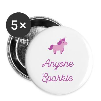 Lassen Sie sich Ihr funkelndes Regenbogen-Einhorn von niemandem abstumpfen - Buttons klein 25 mm (5er Pack) - Weiß - Vorne