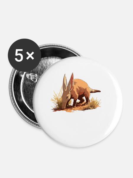 Erdferkeln Erdferkel - Buttons klein 25 mm (5er Pack) - Weiß