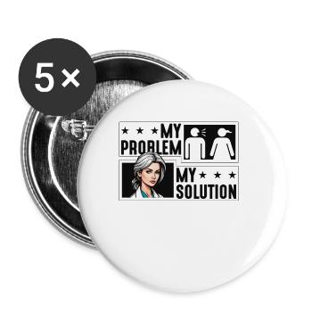 Psychiatrist My Problem My Pictogram Mom Therapist - Buttons small 1''/25 mm (5-pack) - white - Front