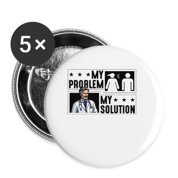 Psychiatrist My Problem My Pictogram Dad Therapist - Buttons small 1''/25 mm (5-pack) - white - Front