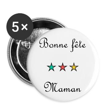 MAMA. MUTTERTAG. HERZ. SCHÖNEN MUTTERTAG - Buttons klein 25 mm (5er Pack) - Weiß - Vorne