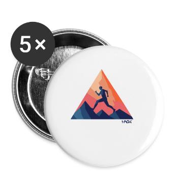 Triangle emblem of outdoor running and running - Buttons small 1''/25 mm (5-pack) - white - Front