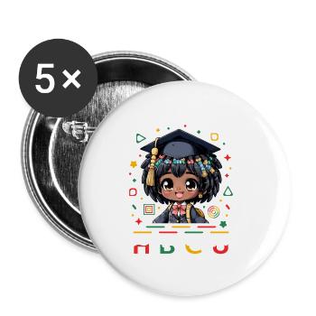 Future HBCU - Buttons klein 25 mm (5er Pack) - Weiß - Vorne