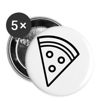 Pizza slice - Buttons small 1''/25 mm (5-pack) - white - Front