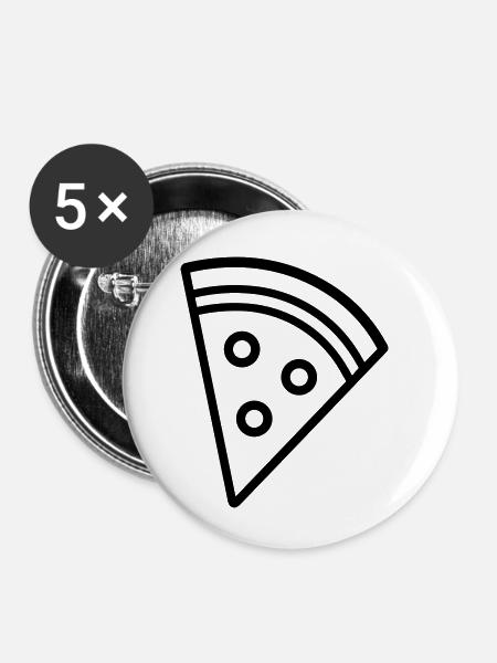 Pizzastück - Buttons klein 25 mm (5er Pack) - Weiß