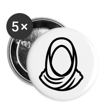 hijab headscarf muslim woman - Buttons small 1''/25 mm (5-pack) - white - Front