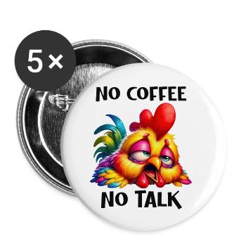 Nature Animal Poule Poulet Coloré Ferme Coq - Lot de 5 petits badges (25 mm) - blanc - Devant