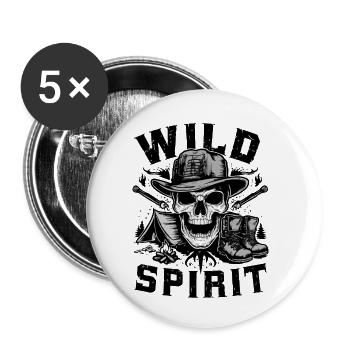 SAUVAGE - Lot de 5 petits badges (25 mm) - blanc - Devant