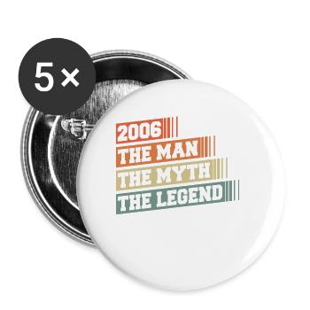 2006 Vintage Born Man Myth Legend - Buttons small 1''/25 mm (5-pack) - white - Front