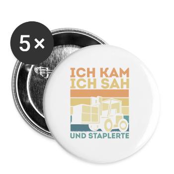 Gabelstaplerfahrer Lagerist Lagerarbeiter - Buttons klein 25 mm (5er Pack) - Weiß - Vorne