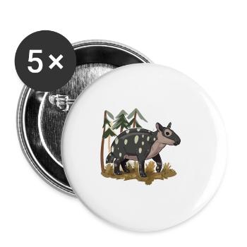 Cute Mountain Tapir Illustration - Adorable Animal - Buttons small 1''/25 mm (5-pack) - white - Front