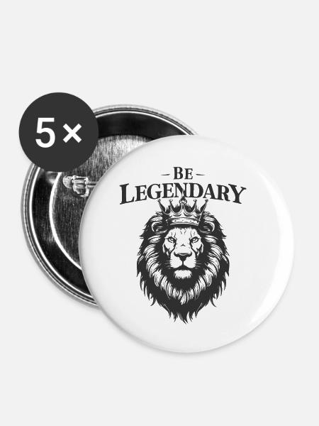 SEI LEGENDÄR - Buttons klein 25 mm (5er Pack) - Weiß