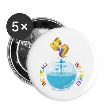 Be Real! Be Free! - Buttons small 1''/25 mm (5-pack) - white - Front