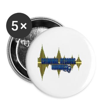 CRIMINAL WAVE FORM - Buttons small 1''/25 mm (5-pack) - white - Front