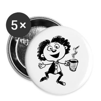 Coupe chaude - Lot de 5 petits badges (25 mm) - blanc - Devant