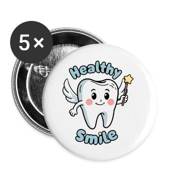FÉE DES DENTS - Lot de 5 petits badges (25 mm) - blanc - Devant