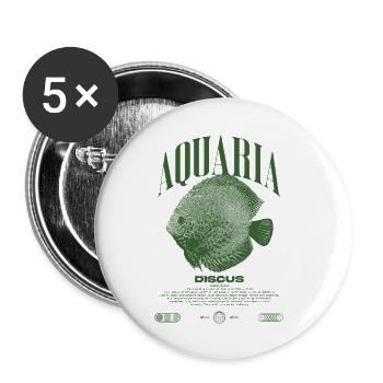 Diskus-Buntbarsch Fish Keeper Moderne Streetwear - Buttons klein 25 mm (5er Pack) - Weiß - Vorne