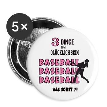 Baseball Was Sonst Spiel Baseballerspielerin Spiel - Buttons klein 25 mm (5er Pack) - Weiß - Vorne