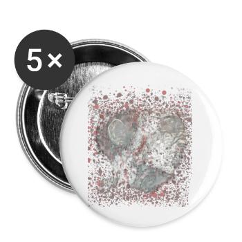 Bloody Head - Buttons klein 25 mm (5er Pack) - Weiß - Vorne