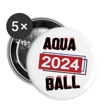 Aquaball Spielerin Team Turnier Mannschaft 2024 - Buttons klein 25 mm (5er Pack) - Weiß - Vorne