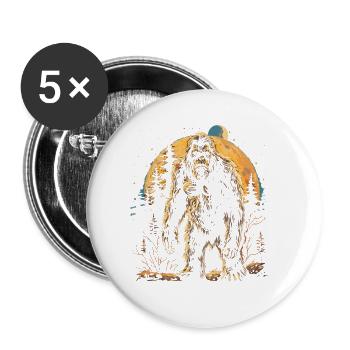 Grandpa Squatch - Buttons klein 25 mm (5er Pack) - Weiß - Vorne
