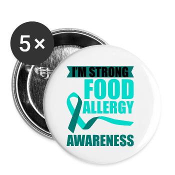 Je suis fort, sensibilisation aux allergies alimentaires 4 - Lot de 5 petits badges (25 mm) - blanc - Devant