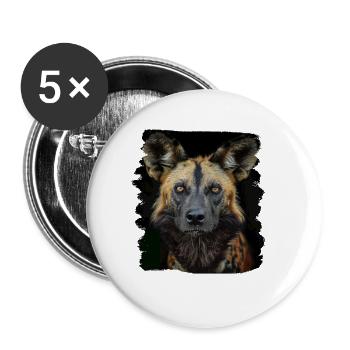 Wildhunde Wildhund - Buttons klein 25 mm (5er Pack) - Weiß - Vorne