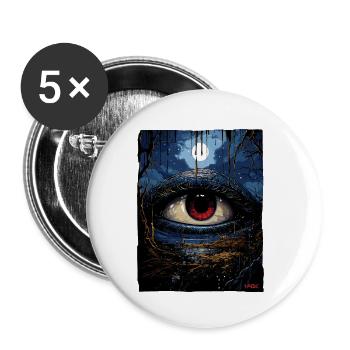 Das blau-rote Auge des Horror - Buttons klein 25 mm (5er Pack) - Weiß - Vorne