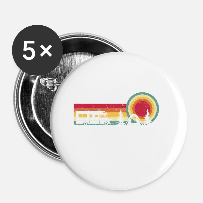 I'm Done Teaching Let's Go Camping Teacher Summer - Buttons small 1''/25 mm (5-pack) - white