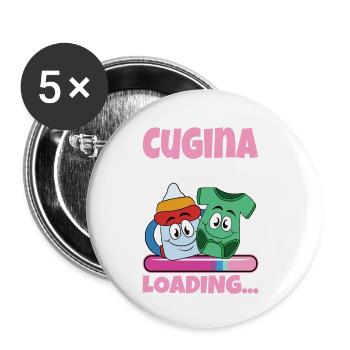 Become a cousin in 2024 - Buttons small 1''/25 mm (5-pack) - white - Front