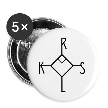 Karolus Magnus - Karl der Große - KaRoLuS - KRLS - Buttons klein 25 mm (5er Pack) - Weiß - Vorne