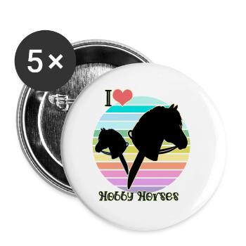 HOBBY HORSES - Buttons small 1''/25 mm (5-pack) - white - Front