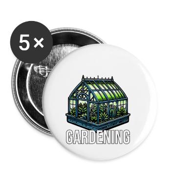 Greenhouse Gardening - Buttons klein 25 mm (5er Pack) - Weiß - Vorne