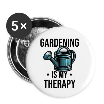 Gardening Is My Therapy - Buttons klein 25 mm (5er Pack) - Weiß - Vorne