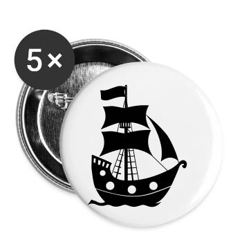 Pirate ship - Buttons small 1''/25 mm (5-pack) - white - Front