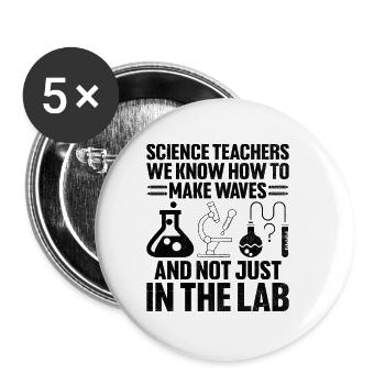 Naturwissenschaftliches Lehramt Lehramt Biologie Chemie P - Buttons klein 25 mm (5er Pack) - Weiß - Vorne