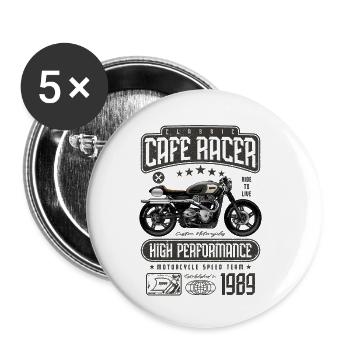 Cafe Racer Motorcycle Birthday Biker Born 1989 - Buttons small 1''/25 mm (5-pack) - white - Front