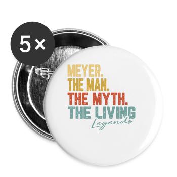 Meyer The Man The Myth Legend - Buttons klein 25 mm (5er Pack) - Weiß - Vorne
