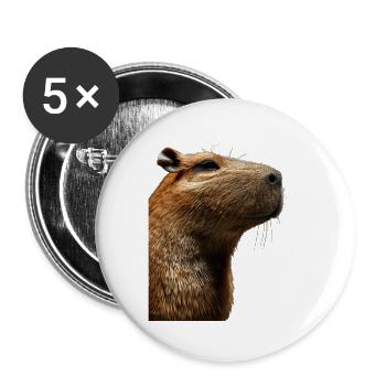 Wasserschwein - Buttons klein 25 mm (5er Pack) - Weiß - Vorne